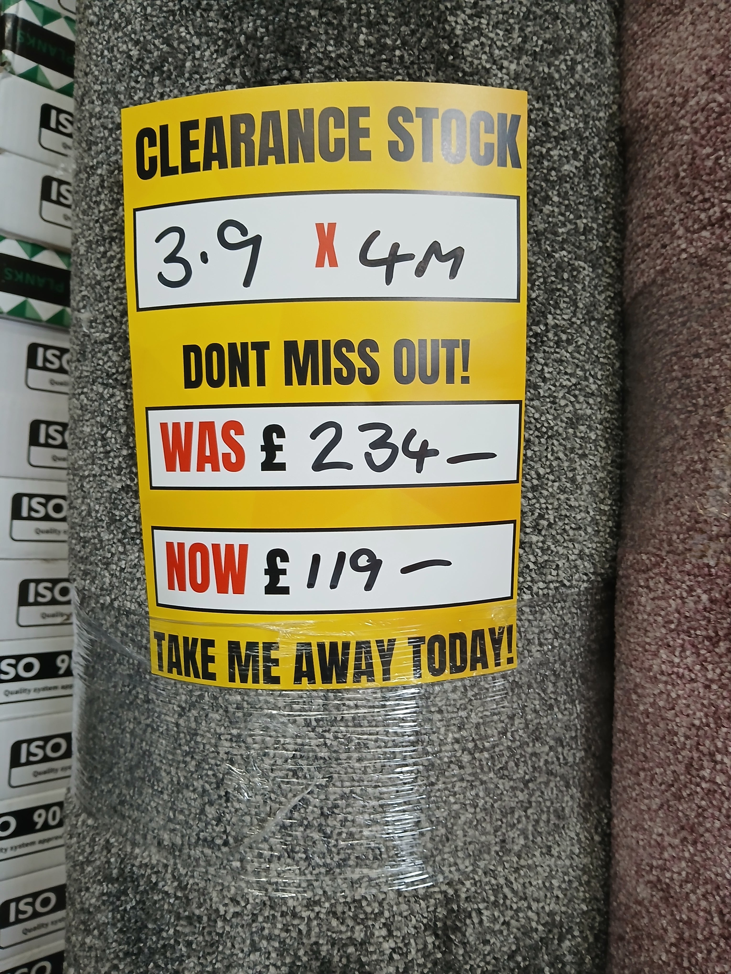 Mid grey Carpet 3.9x4m